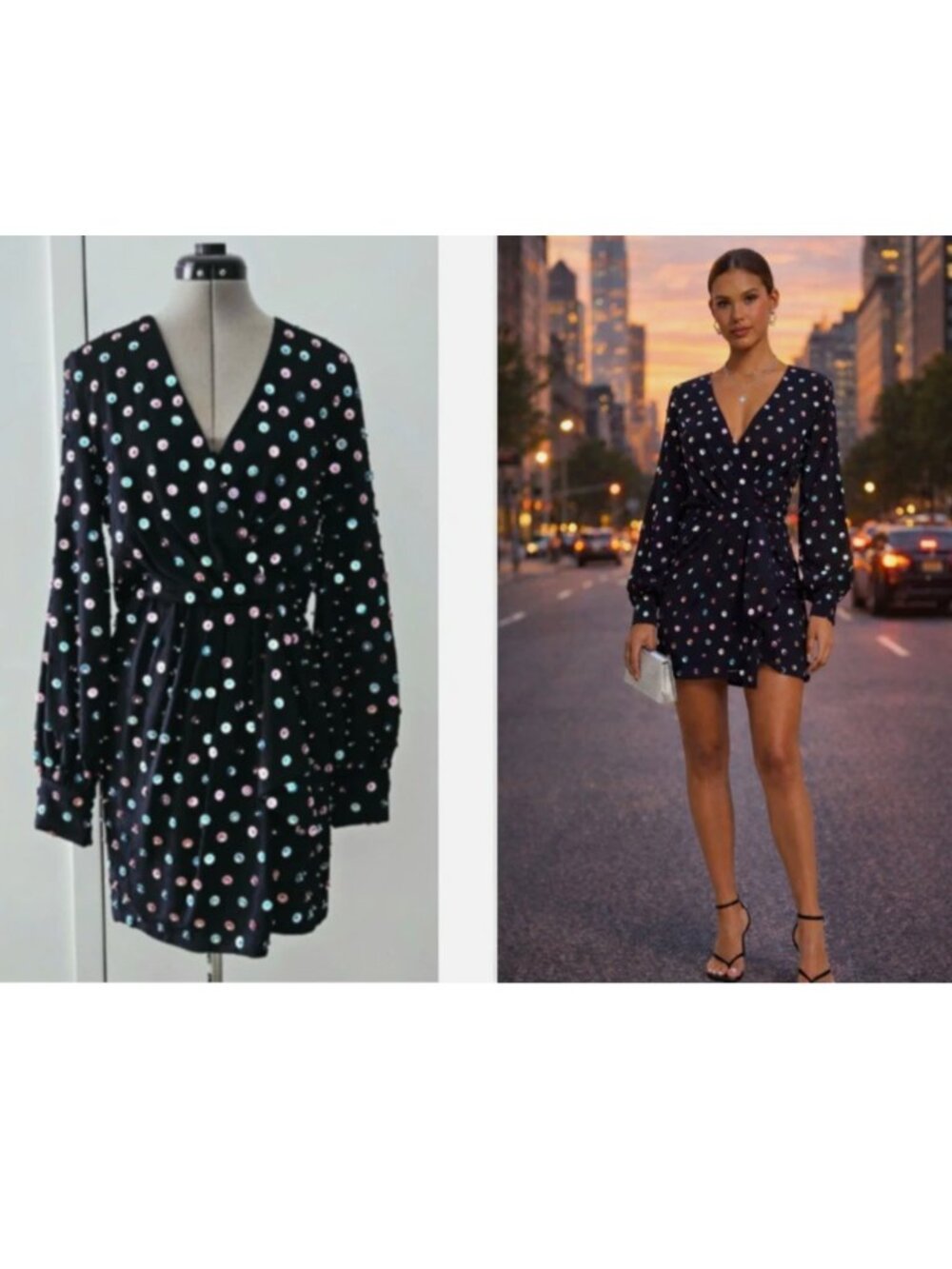AMEN Runway moda operandi beaded embellishments goop lbd dress $1,600 i-40 us-4